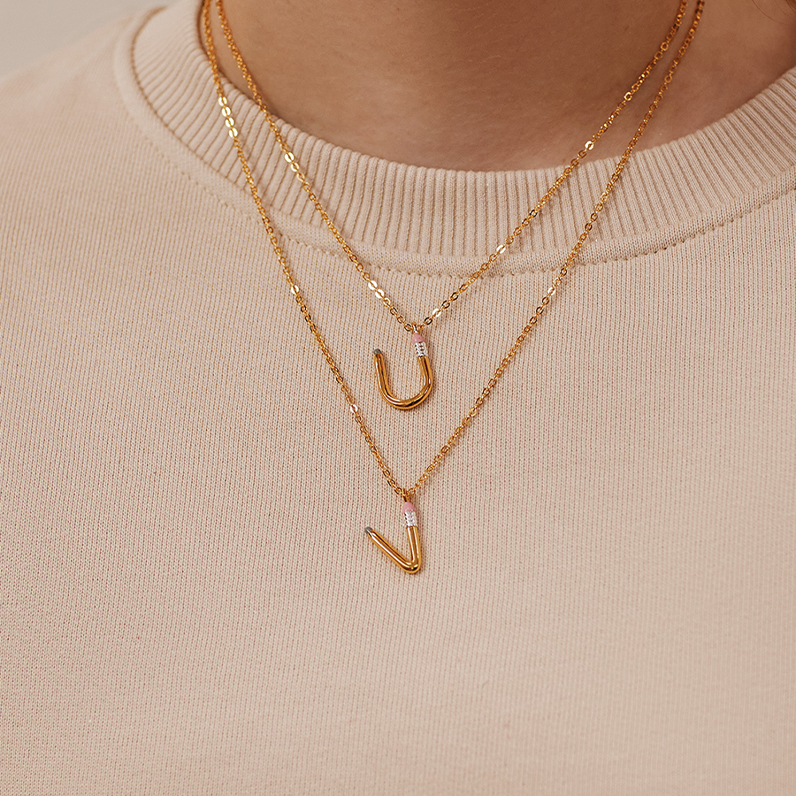 Pencil U Necklace - School Collection