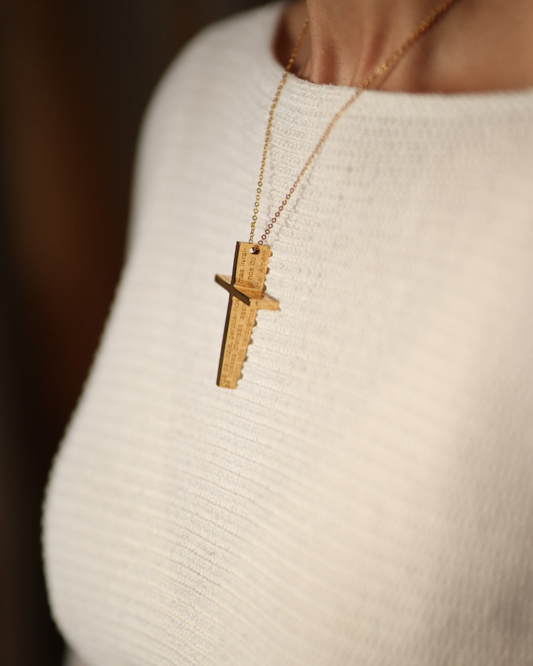 Oração II Necklace  ( crucifix ) -  Guided by Faith Collection